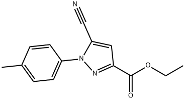 5-氰基-(4-甲基苯基)-1H-吡唑-3-羧酸乙酯分子式结构图