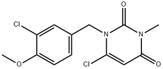 6-CHLORO-1-[(3-CHLORO-4-METHOXYPHENYL)METHYL]-3-METHYL-2,4(1H,3H)-PYRIMIDINEDIONE分子式结构图