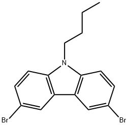 3,6-Dibromo-9-butyl-9H-carbazole分子式结构图