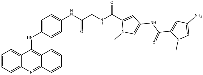 4-(9-acridinylamino)-N-(4-(((4-amino-1-methylpyrrol-2-yl)carbonyl)amino)-1-methylpyrrol-2-carbonyl)glycylaniline分子式结构图