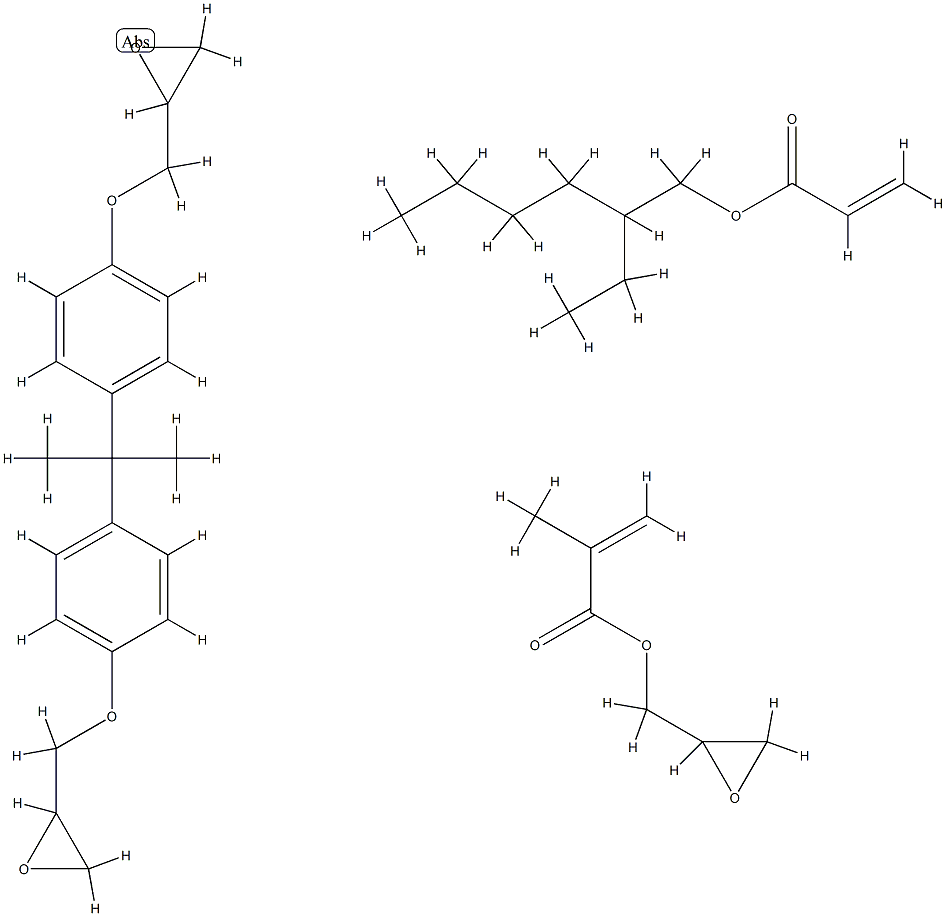 2-Methyl-2-propenoic acid, oxiranylmethyl ester polymer with 2-ethylhexyl 2-propenoate and 2,2′-[(1-methylethylidene)bis(4,1-phenyleneoxy methylene)] bis[oxirane]分子式结构图