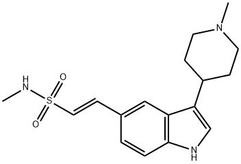 (E)-N-甲基-2-[3-(1-甲基-4-哌啶基)-1H-吲哚-5-基]乙烯磺酰胺分子式结构图