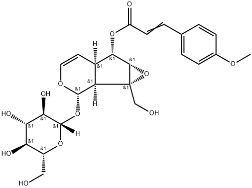 6-O-对甲氧基肉桂酰梓醇分子式结构图