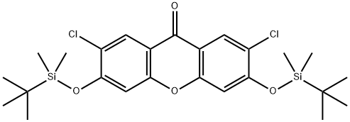 2,7-二氯-3,6-双[[(1,1-二甲基乙基)二甲基硅]氧基]-9H-氧杂蒽-9-酮分子式结构图