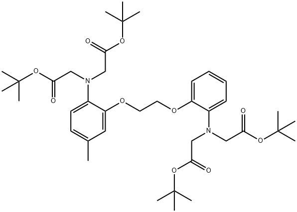 N-[2-[2-[2-[BIS[2-(1,1-DIMETHYLETHOXY)-2-OXOETHYL]AMINO]-5-METHYLPHENOXY]ETHOXY]PHENYL]-N-[2-(1,1-DIMETHYLETHOXY)-2-OXOETHYL]-GLYCINE 1,1-DIMETHYLETHYL ESTER分子式结构图