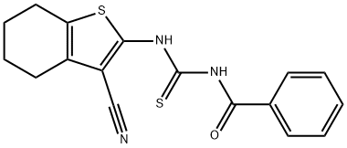 N-benzoyl-N'-(3-cyano-4,5,6,7-tetrahydro-1-benzothien-2-yl)thiourea分子式结构图