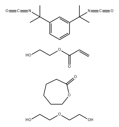 2-Oxepanone, polymer with 1,3-bis(1-isocyanato-1-methylethyl)benzene and 2,2-oxybisethanol, 2-hydroxyethyl acrylate-blocked分子式结构图