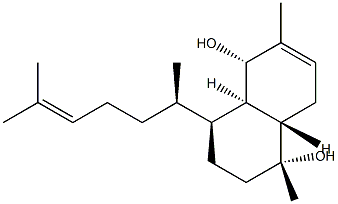 (1R)-4β-[(R)-6-Methyl-5-hepten-2-yl]-1,2,3,4,4aα,5,8,8aβ-octahydro-1,6-dimethylnaphthalene-1α,5α-diol分子式结构图