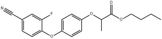 2-[4-(4-氰基-2-氟苯氧基)苯氧基]-丙酸丁酯分子式结构图