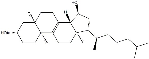 5β-Cholest-8-ene-3β,15α-diol分子式结构图