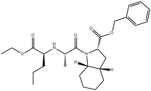 (2S,3AS,7AS)-1-[2-[乙氧基羰基-(S)-胺基]-(S)-丙酰基八氢吲哚-2-羧酸苄酯]分子式结构图