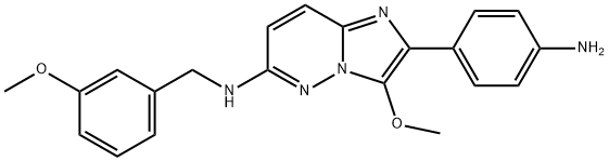 2-(4-AMINOPHENYL)-3-METHOXY-6-(3-METHOXYPHENYL)-METHYLIMIDAZO[1,2-B]PYRIDAZINE分子式结构图