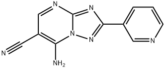 7-Amino-2-pyridin-3-yl[1,2,4]triazolo[1,5-a]pyrimidine-6-carbonitrile分子式结构图