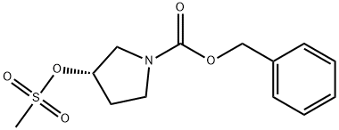 1-Pyrrolidinecarboxylic acid, 3-[(methylsulfonyl)oxy]-, phenylmethyl ester, (3S)-分子式结构图