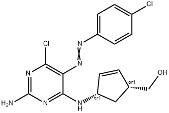 (1R,4S)-rel-4-[[2-AMino-6-chloro-5-[(4-chlorophenyl)azo]-4-pyriMidinyl]aMino]-2-cyclopentene-1-Methanol分子式结构图