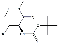 TERT-BUTYL (S)-1-(N-METHOXY-N-METHYLCARBAMOYL)-2-HYDROXYETHYLCARBAMATE分子式结构图