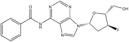 N6-benzoyl-3'-fluoro-2',3'-dideoxyadenosine分子式结构图