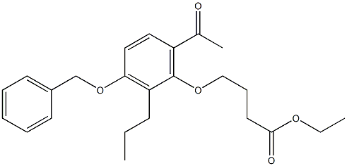 4-[6-Acetyl-3-(phenylmethoxy)-2-propylphenoxy]butanoic Acid Ethyl Ester分子式结构图