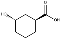 (1S-反式)-3-羟基环己烷-1-羧酸分子式结构图