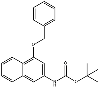 N-(叔丁氧基羰基)-4-(苄氧基)-2-萘胺分子式结构图