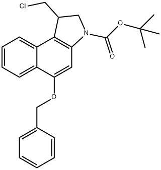 5-(苄氧基)-1-(氯甲基)-1,2-二氢-3H-苯并[E]吲哚-3-羧酸叔丁酯分子式结构图