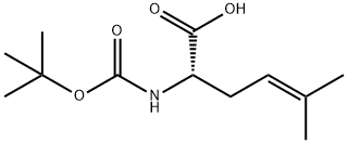 BOC-(S)-2-氨基-5-甲基-己-4-烯酸分子式结构图