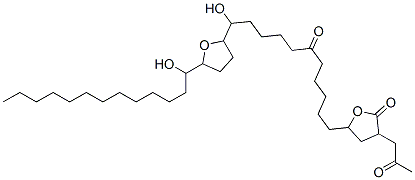 3-(2-Oxopropyl)-5-[11-hydroxy-6-oxo-11-[[tetrahydro-5-(1-hydroxytridecyl)furan]-2-yl]undecyl]dihydrofuran-2(3H)-one分子式结构图