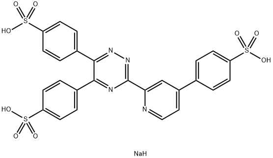 2-[5,6-双(4-磺苯基)-1,2,4-三嗪-3-基]-4-(4-磺苯基)吡啶三钠盐分子式结构图