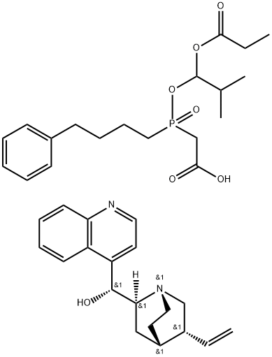 (2-METHYL-1-PROPIONYLOXYPROPOXY)(4-PHENYLBUTYL)PHOSPHINOYL]ACETIC ACID--CINCHONIDINE (1:1)分子式结构图