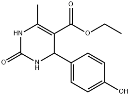 ethyl 4-(4-hydroxyphenyl)-6-methyl-2-oxo-3,4-dihydro-1H-pyrimidine-5-carboxylate分子式结构图