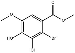 2-溴-3,4-二羟基-5-甲氧基苯甲酸甲酯分子式结构图