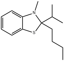 Benzothiazole, 2-butyl-2,3-dihydro-3-methyl-2-(1-methylethyl)- (9CI)分子式结构图