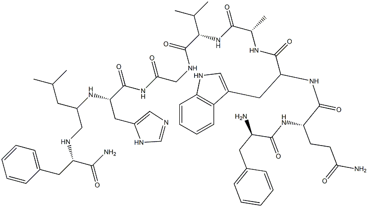 bombesin (6-14), D-Phe(6)-Leu(13)-psi(CH2NH)-Phe(14)-分子式结构图