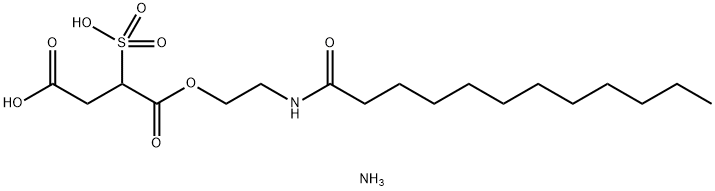 Butanedioic acid, sulfo-, 1-2-(1-oxododecyl)aminoethyl ester, diammonium salt分子式结构图