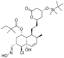 [1S-[1α,3α,4β,4aα,7β,8β(2S*,4S*)]]-2,2-DiMethylbutanoic Acid 4-Chloro-8-[2-[4-[[(1,1-diMethylethyl)diMethylsilyl]oxy]tetrahydro-6-oxo-2H-pyran-2-yl]ethyl]-1,2,3,4,4a,7,8,8a-octahydro-4a-hydroxy-3-[(hydroxyiMino)Methyl]-7-Methyl-1-naphthalenyl Ester分子式结构图