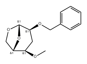 .beta.-L-ribo-Hexopyranose, 1,6-anhydro-3-deoxy-4-O-methyl-2-O-(phenylmethyl)-分子式结构图