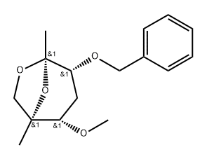 .beta.-ribo-2-Heptulopyranose, 2,7-anhydro-1,4-dideoxy-6-C-methyl-5-O-methyl-3-O-(phenylmethyl)-分子式结构图