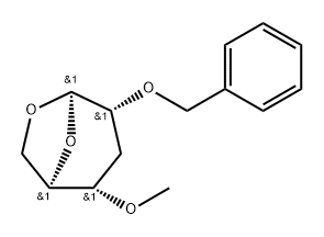 .beta.-ribo-Hexopyranose, 1,6-anhydro-3-deoxy-4-O-methyl-2-O-(phenylmethyl)-分子式结构图