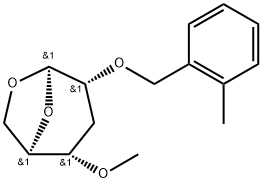 .beta.-ribo-Hexopyranose, 1,6-anhydro-3-deoxy-4-O-methyl-2-O-(2-methylphenyl)methyl-分子式结构图