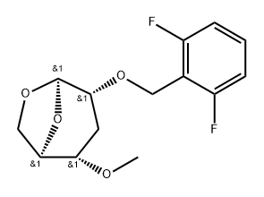 .beta.-ribo-Hexopyranose, 1,6-anhydro-3-deoxy-2-O-(2,6-difluorophenyl)methyl-4-O-methyl-分子式结构图