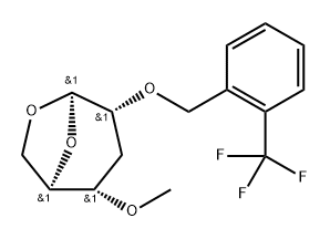 .beta.-ribo-Hexopyranose, 1,6-anhydro-3-deoxy-4-O-methyl-2-O-2-(trifluoromethyl)phenylmethyl-分子式结构图