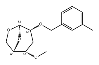 .beta.-ribo-Hexopyranose, 1,6-anhydro-3-deoxy-4-O-methyl-2-O-(3-methylphenyl)methyl-分子式结构图