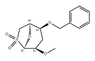 .beta.-L-lyxo-Hexopyranose, 1,3,6-trideoxy-1,6-episulfonyl-2-O-methyl-4-O-(phenylmethyl)-分子式结构图