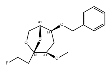 .beta.-D-ribo-3-Octulopyranose, 3,8-anhydro-1,2,5-trideoxy-1-fluoro-4-O-methyl-6-O-(phenylmethyl)-分子式结构图