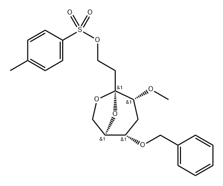 .beta.-D-ribo-3-Octulopyranose, 3,8-anhydro-2,5-dideoxy-4-O-methyl-6-O-(phenylmethyl)-, 4-methylbenzenesulfonate分子式结构图