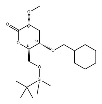 D-ribo-Hexonic acid, 4-O-(cyclohexylmethyl)-3-deoxy-6-O-(1,1-dimethylethyl)dimethylsilyl-2-O-methyl-, .delta.-lactone分子式结构图