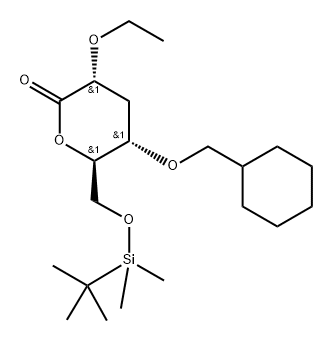 D-ribo-Hexonic acid, 4-O-(cyclohexylmethyl)-3-deoxy-6-O-(1,1-dimethylethyl)dimethylsilyl-2-O-ethyl-, .delta.-lactone分子式结构图