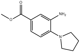 3-氨基-4-(吡咯烷-1-基)苯甲酸甲酯分子式结构图