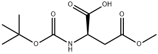 N-[(1,1-二甲基乙氧基)羰基]-D-天冬氨酸-4-甲酯分子式结构图