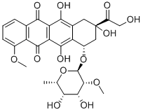 7(O)-(6-Deoxy-2-O-methyl-alpha-L-talopyranosyl)adriamycinone分子式结构图